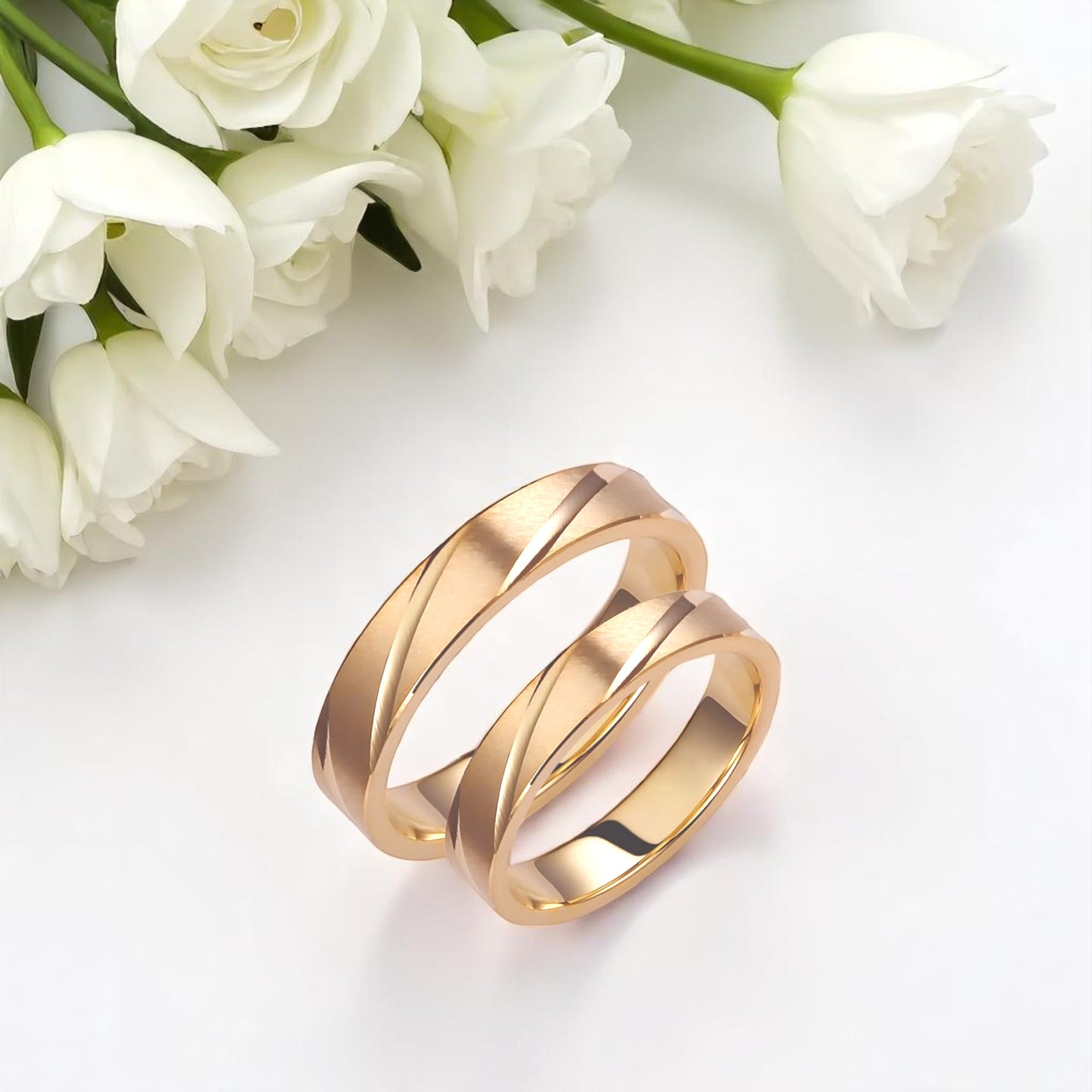 Braid 4mm Wedding Bands Set