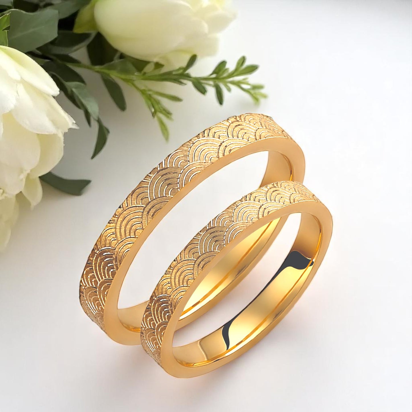 Sun 3mm Wedding Bands Set