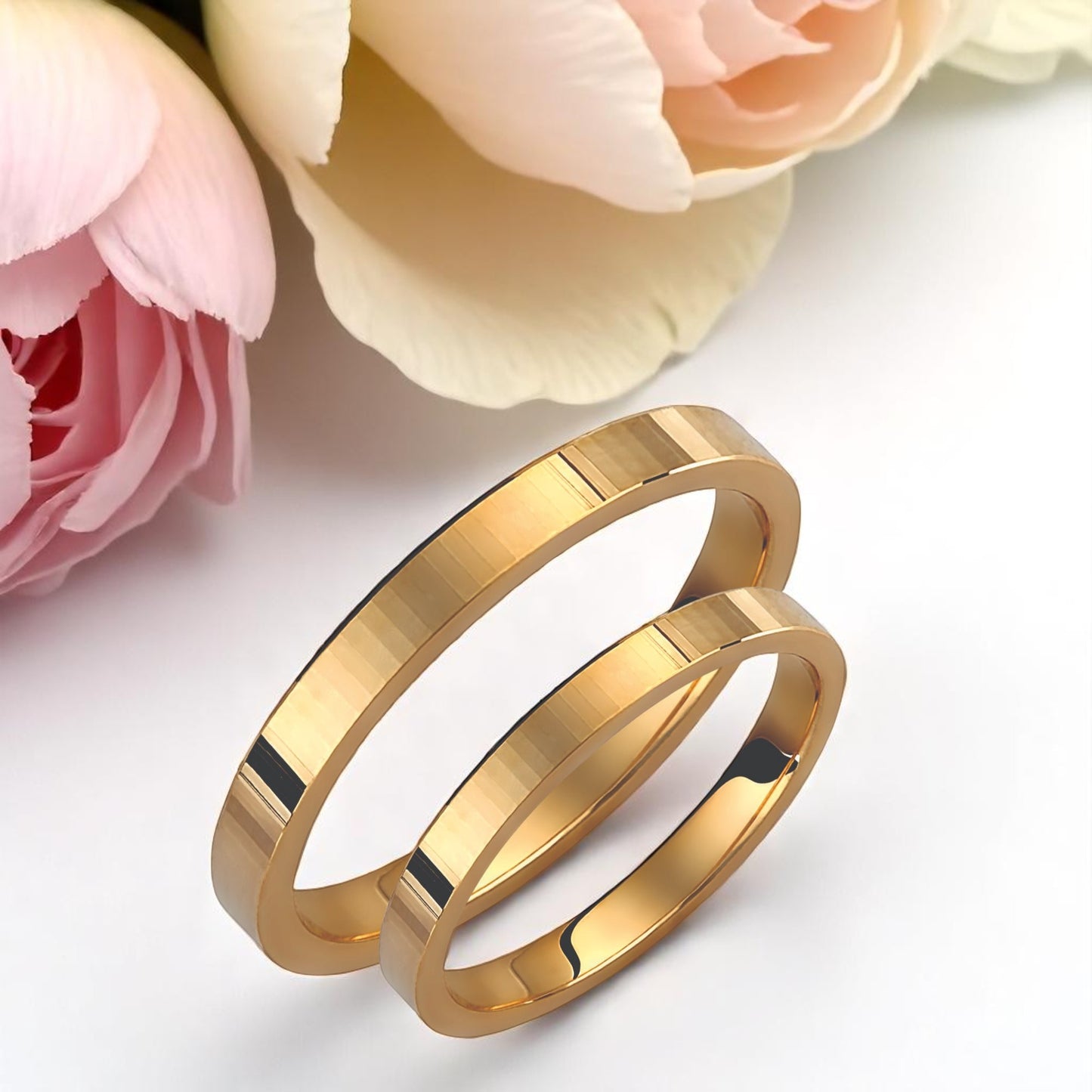 Slim 2.5mm Wedding Bands Set