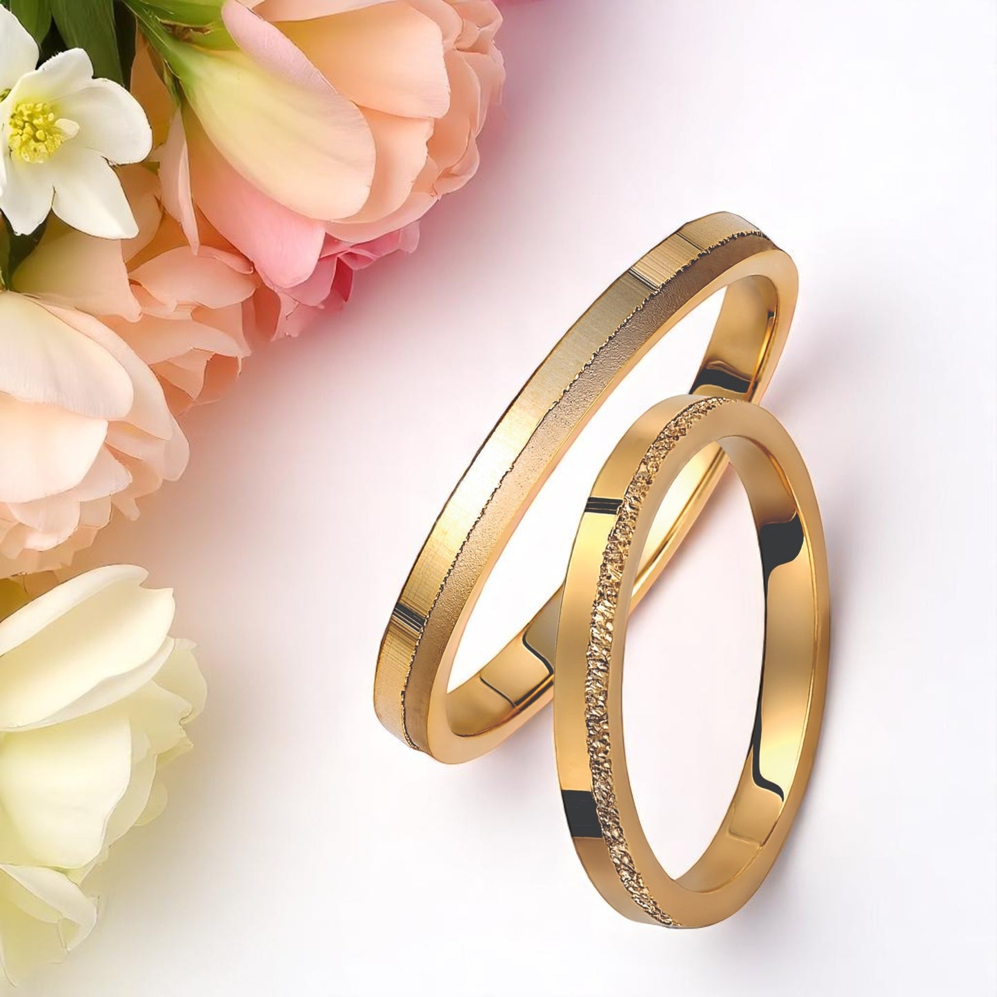 Minimal 2.5mm Wedding Bands Set