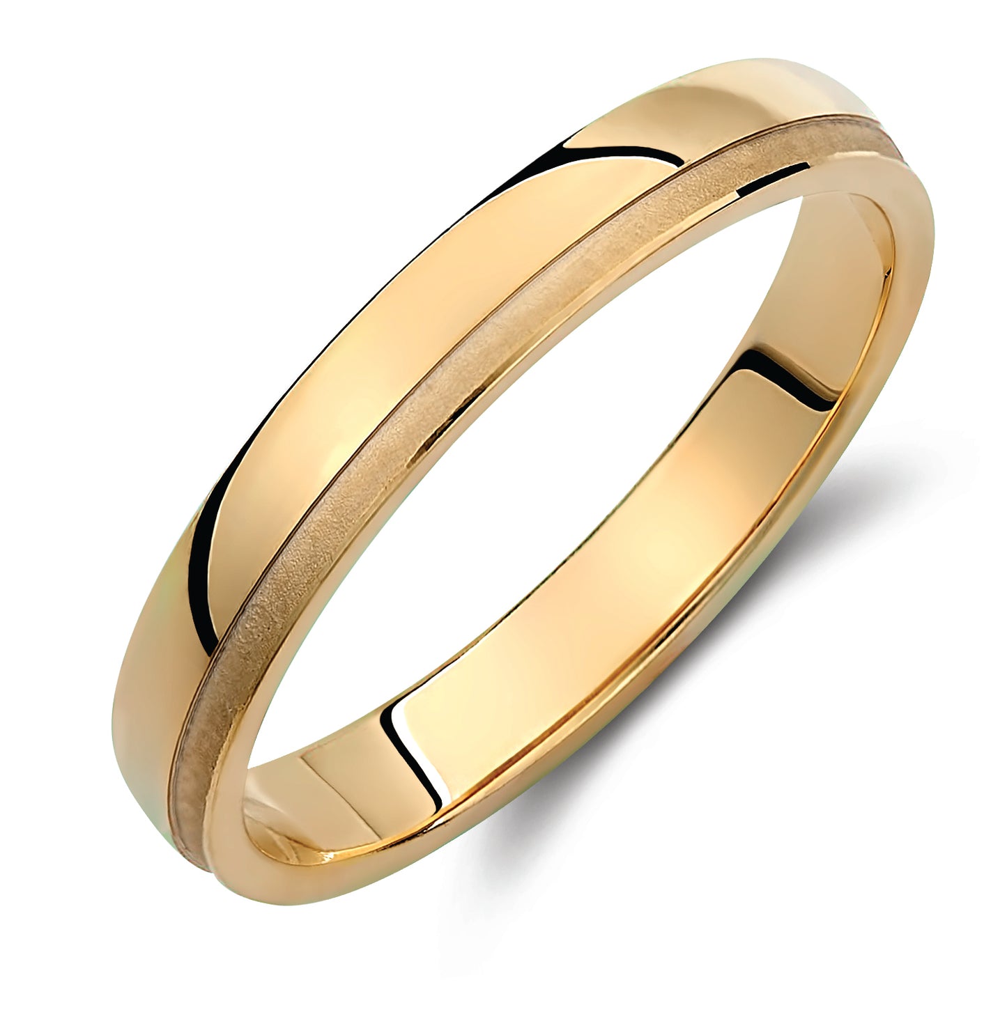 Matching Gold Wedding Band Set: Diamond-Cut & Brushed, His and Hers, 3.5mm