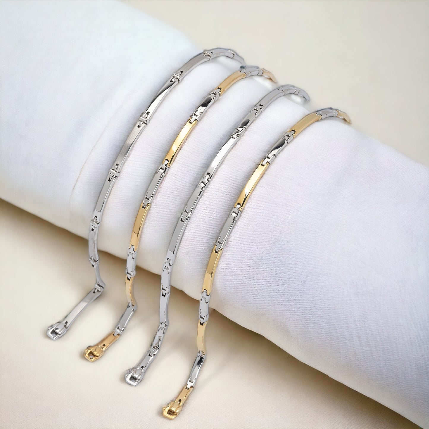 Mechanical Link Bracelets for men in 14k solid gold