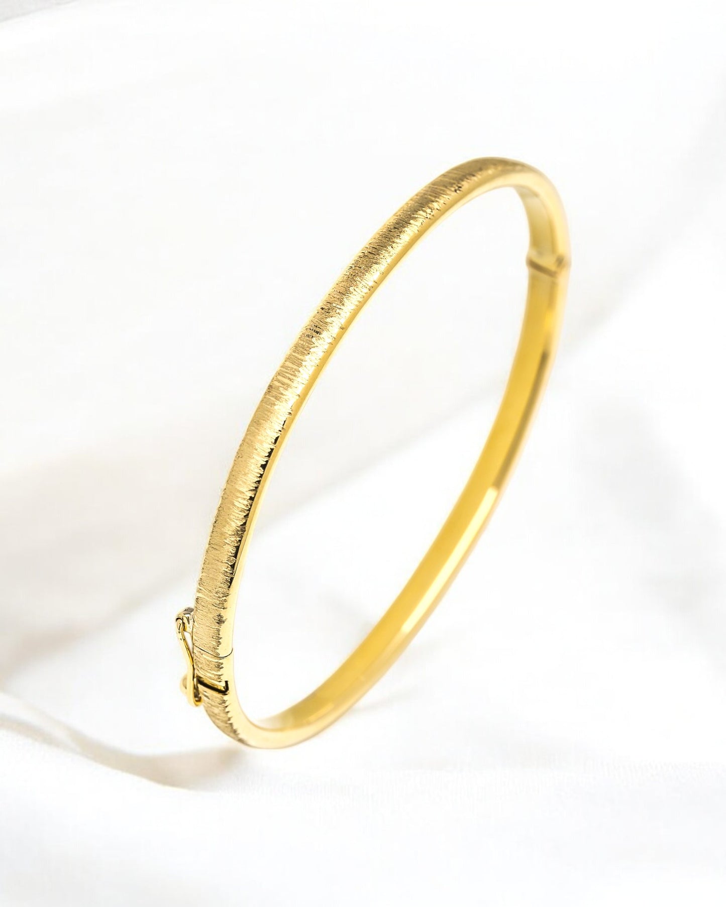 Sandblasted Bangle Bracelet in 14K Gold
