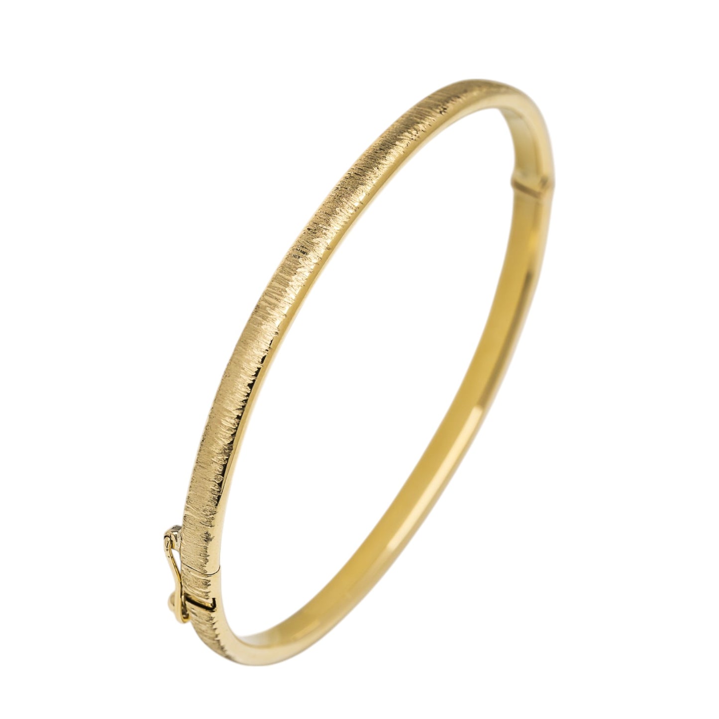 Sandblasted Bangle Bracelet in 14K Gold