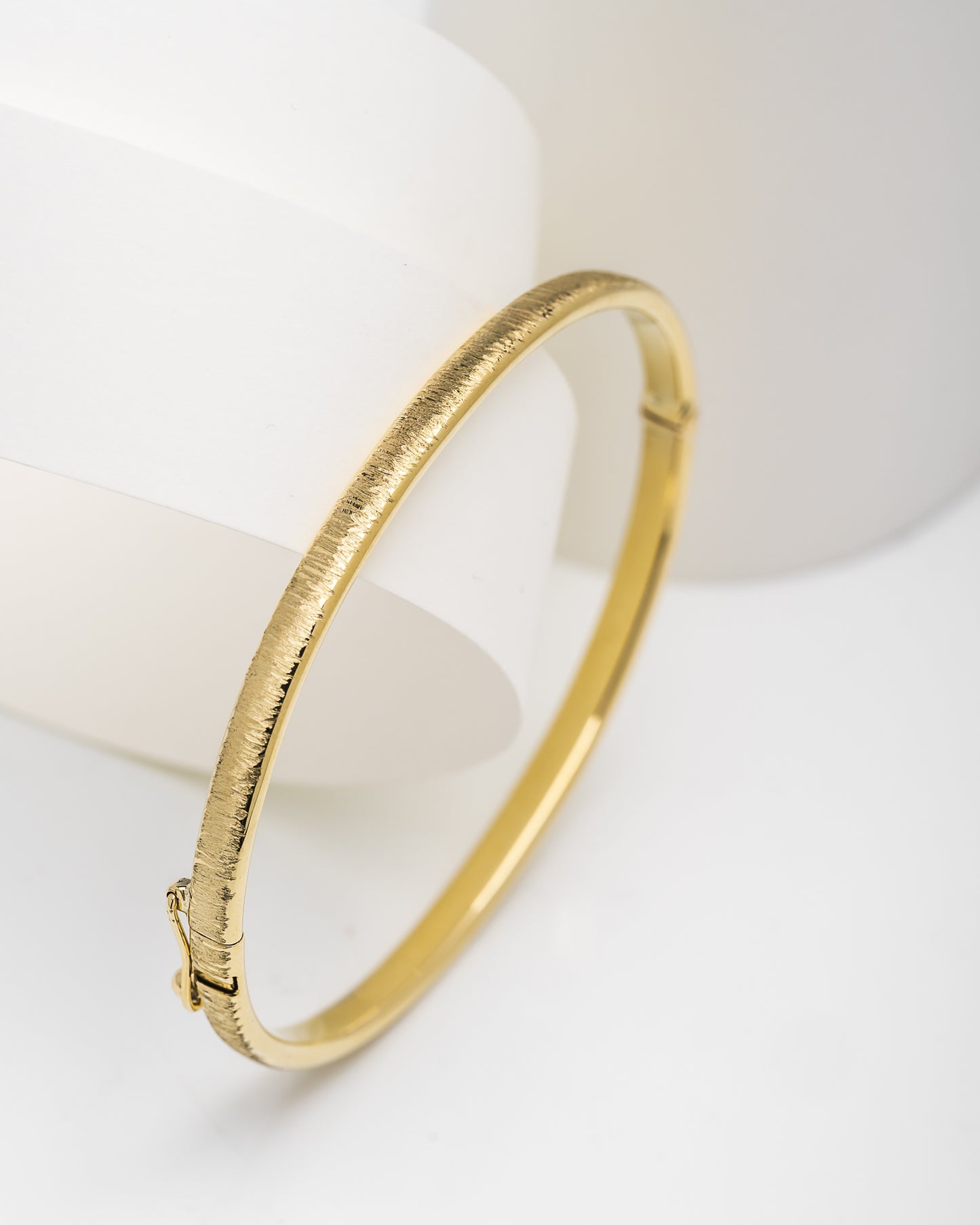 Sandblasted Bangle Bracelet in 14K Gold