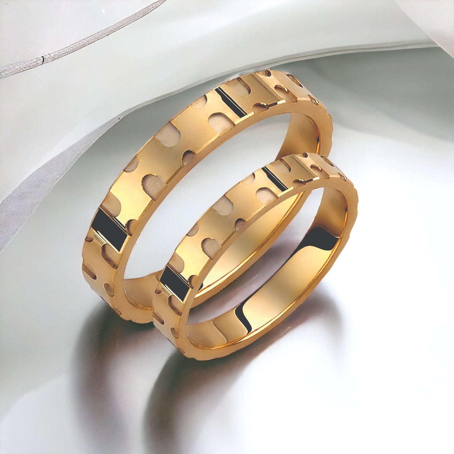 Minimal Wedding Band Set, Wedding Bands Set, Matching Rings, Engrave Band Ring, His and Hers Matching Wedding Bands
