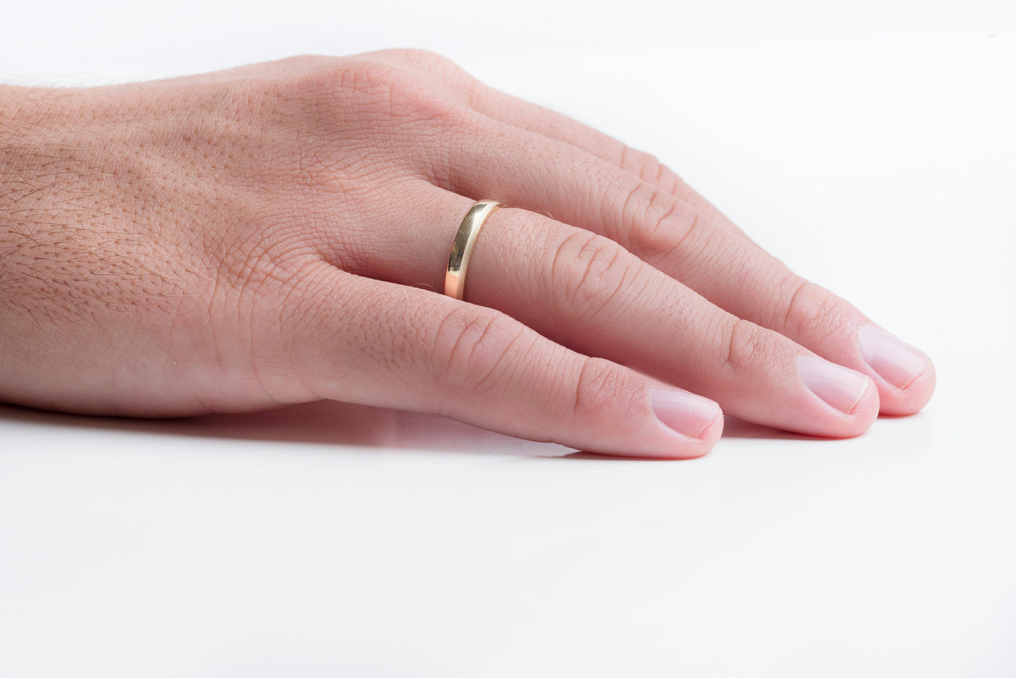 Matching Gold Wedding Band Set: Diamond-Cut & Brushed, His and Hers, 3.5mm