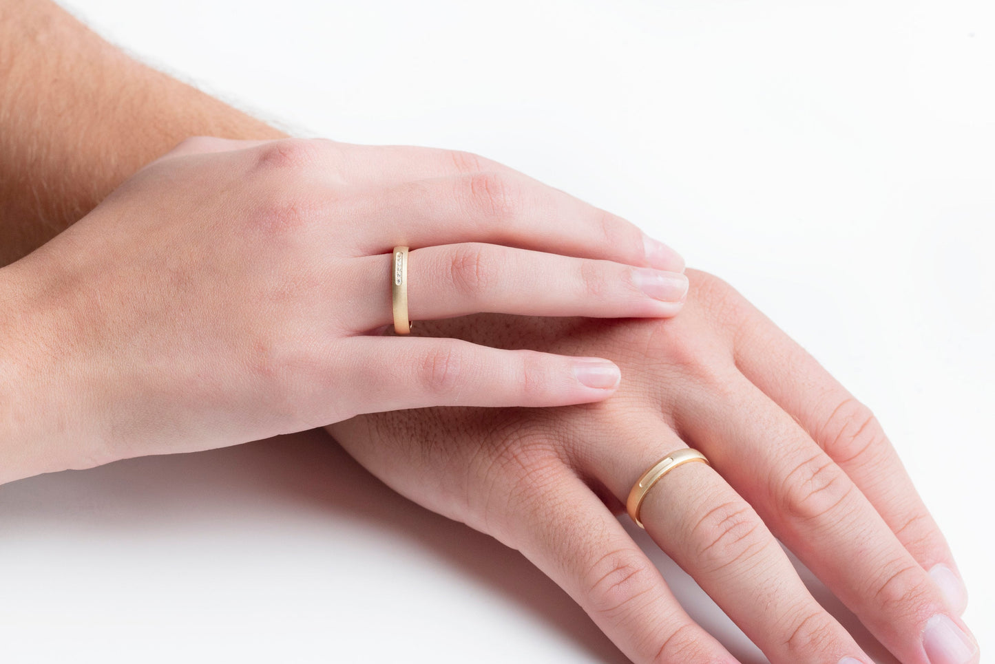 Couples Rings, Wedding Bands Set, Matching Rings, Diamond Wedding Band, Engrave Band Ring, 25th Wedding Anniversary Gift