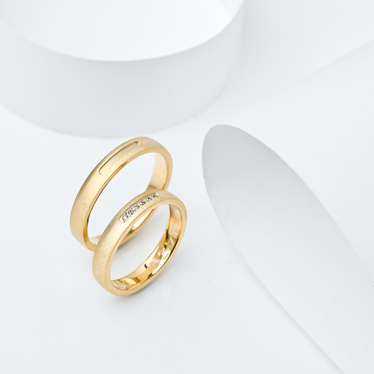 Couples Rings, Wedding Bands Set, Matching Rings, Diamond Wedding Band, Engrave Band Ring, 25th Wedding Anniversary Gift