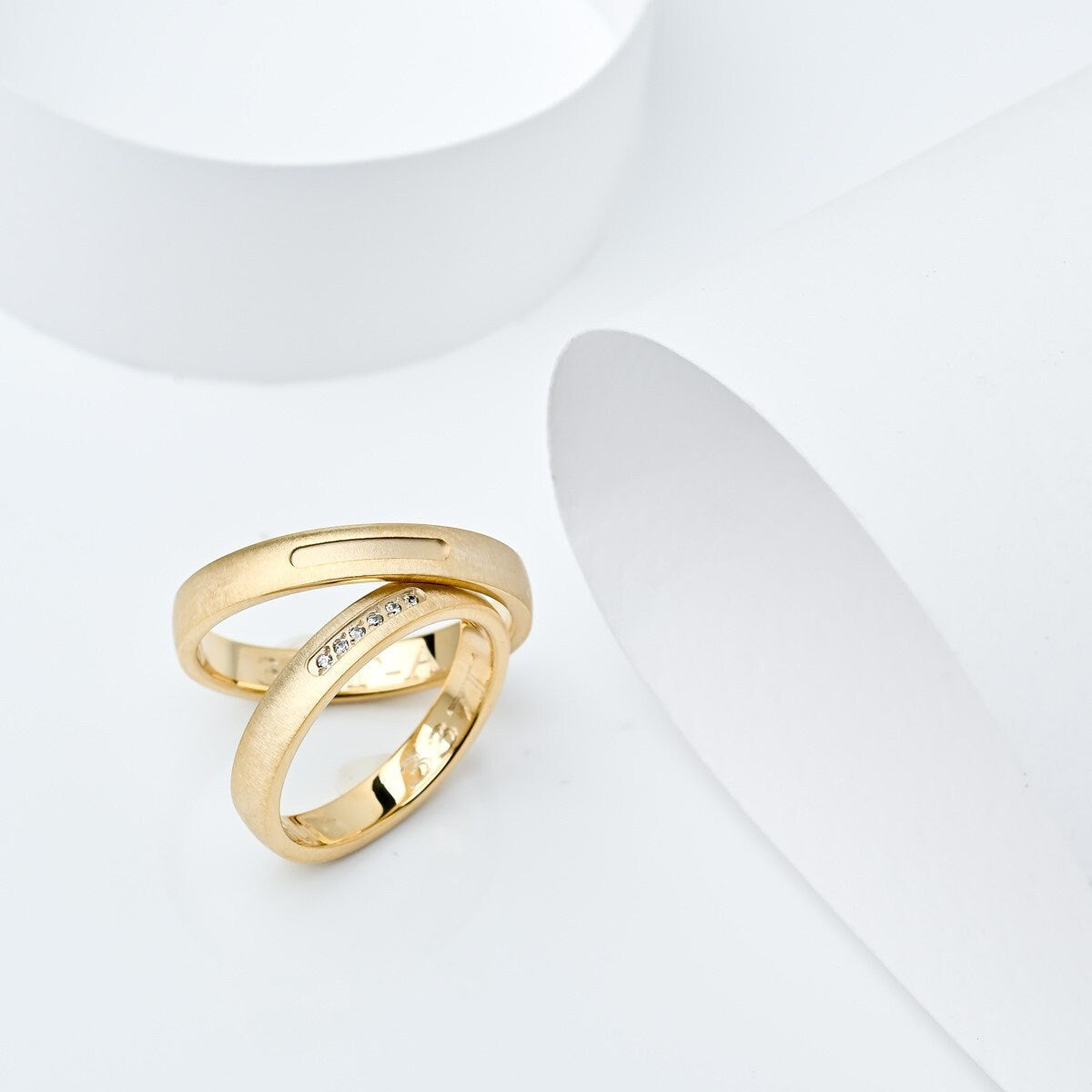 Couples Rings, Wedding Bands Set, Matching Rings, Diamond Wedding Band, Engrave Band Ring, 25th Wedding Anniversary Gift