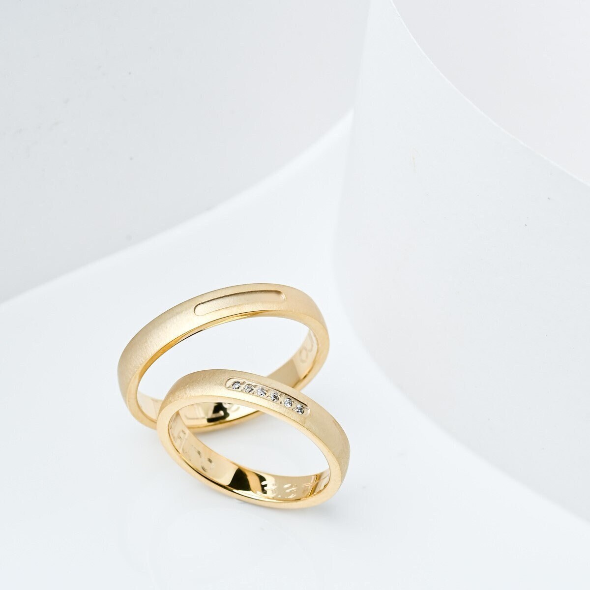 Couples Rings, Wedding Bands Set, Matching Rings, Diamond Wedding Band, Engrave Band Ring, 25th Wedding Anniversary Gift