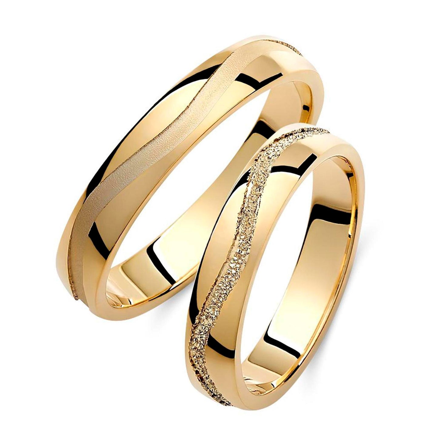 Wavy Wedding Band, Wedding Bands Set, Matching Rings, Engrave Band Ring, His and Hers Matching Wedding Bands, 3rd Anniversary Gift
