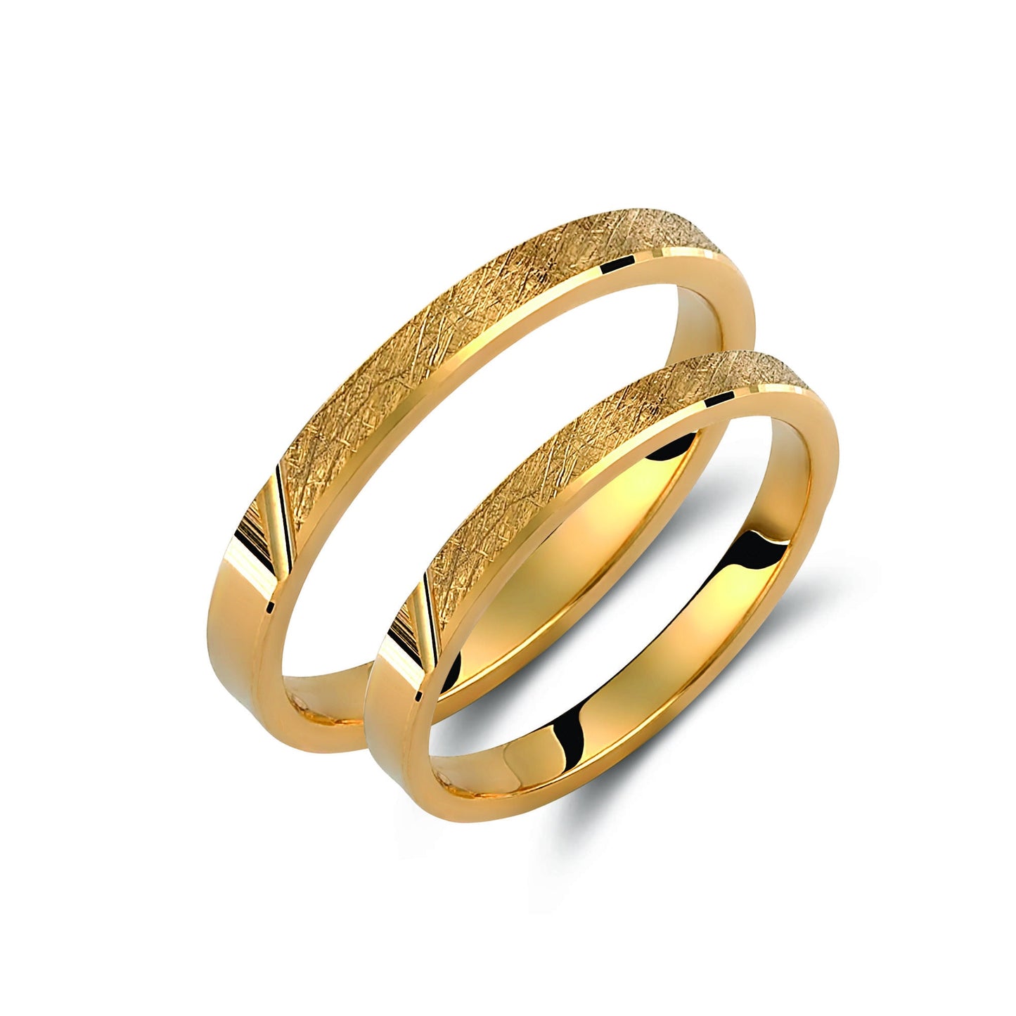 Slim Wedding Band Set, Textured Wedding Bands Set, Matching Rings, Engrave Band Ring, His and Hers Matching Wedding Bands