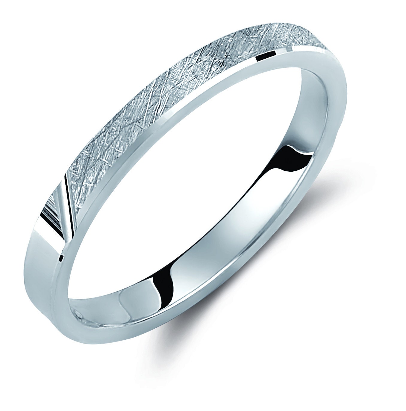 Slim Wedding Band Set, Textured Wedding Bands Set, Matching Rings, Engrave Band Ring, His and Hers Matching Wedding Bands