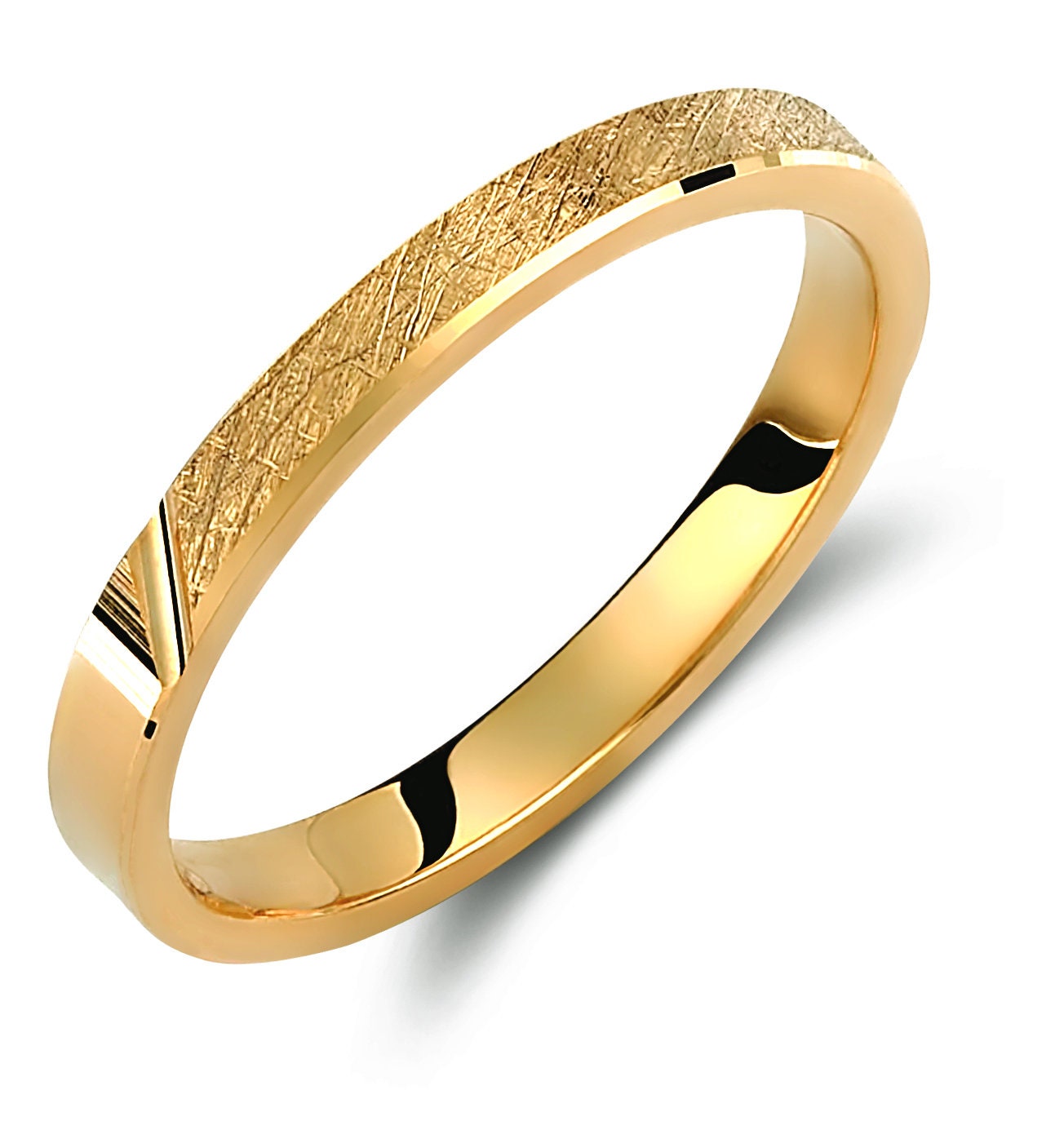Slim Wedding Band Set, Textured Wedding Bands Set, Matching Rings, Engrave Band Ring, His and Hers Matching Wedding Bands