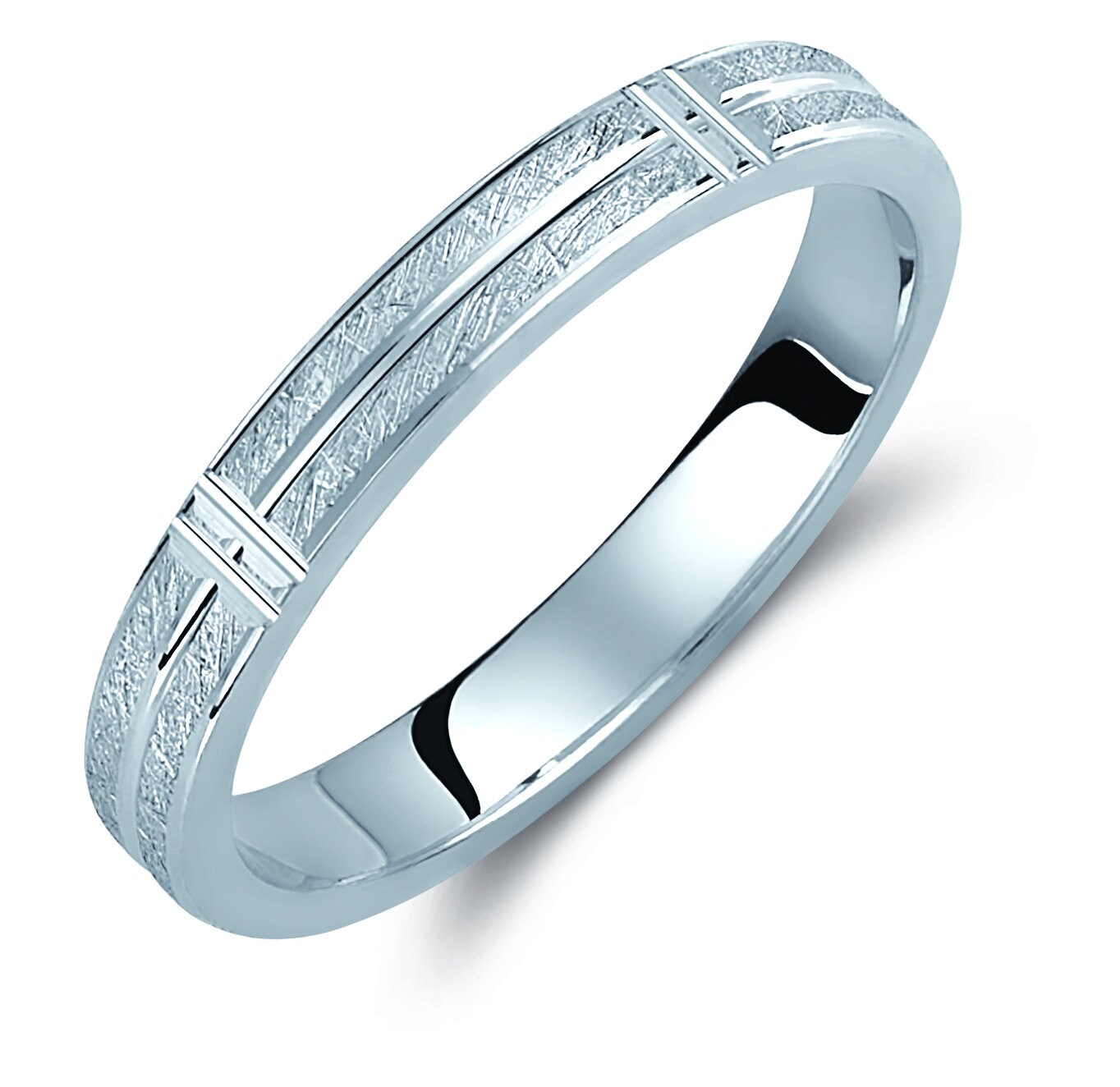 Slim Wedding Band Set, Textured Wedding Bands Set, Matching Rings, Engrave Band Ring, His and Hers Matching Wedding Bands