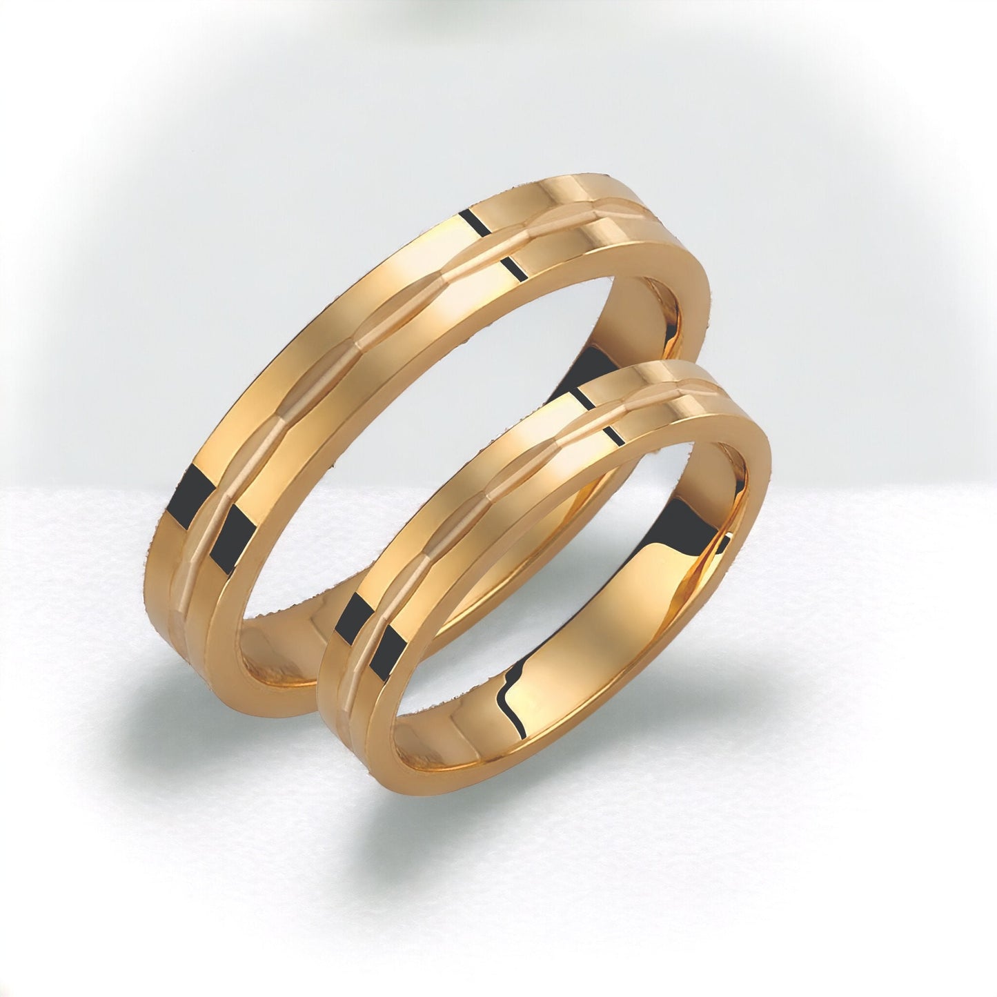 3.5mm Wedding Band Set, Wedding Bands Set, Matching Rings, Engrave Band Ring, His and Hers Matching Wedding Bands