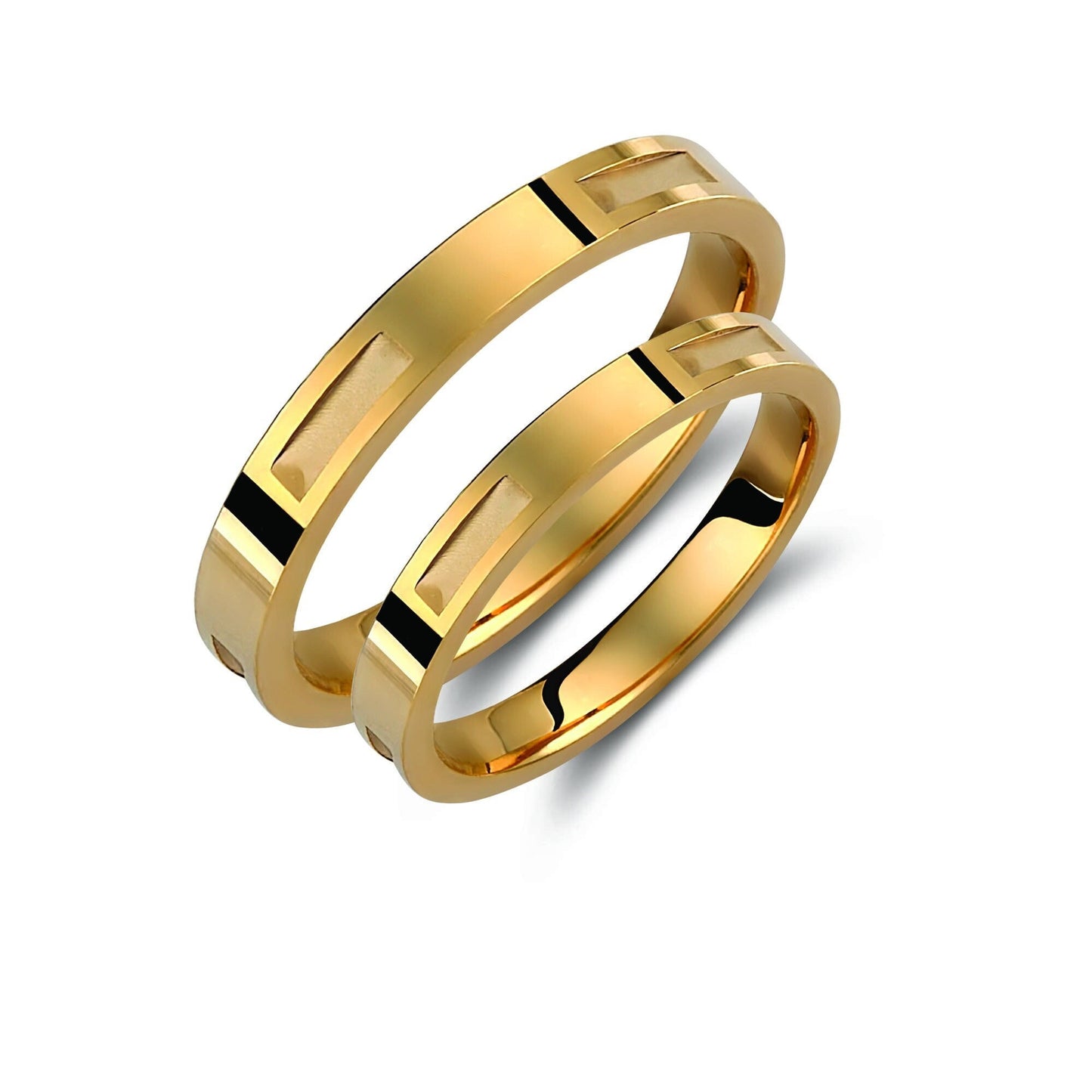 His and Hers Wedding Rings, Wedding Ring Set His and Hers, Classic Wedding Band, 18K Gold Ring Set, Engrave Band Ring, Wedding Band Set