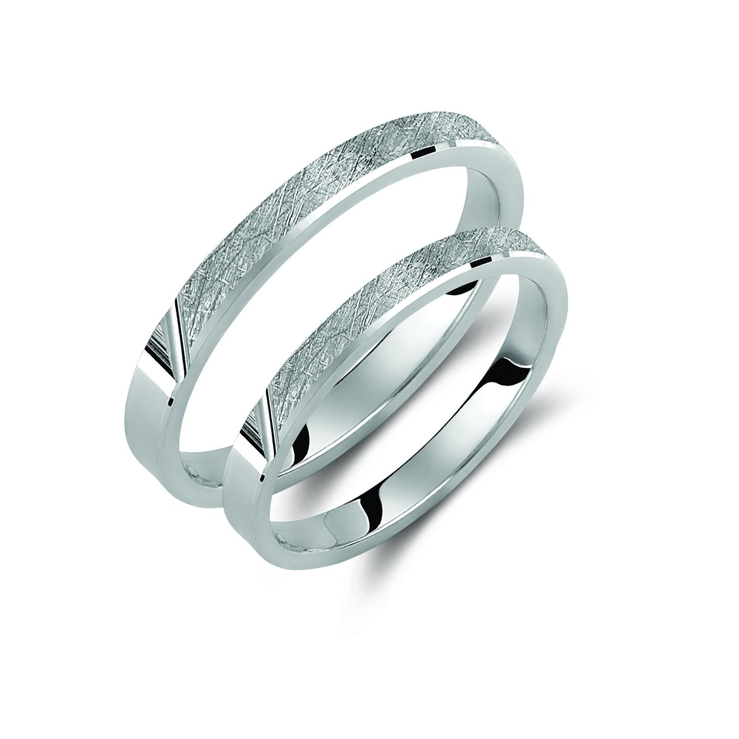 Slim Wedding Band Set, Textured Wedding Bands Set, Matching Rings, Engrave Band Ring, His and Hers Matching Wedding Bands