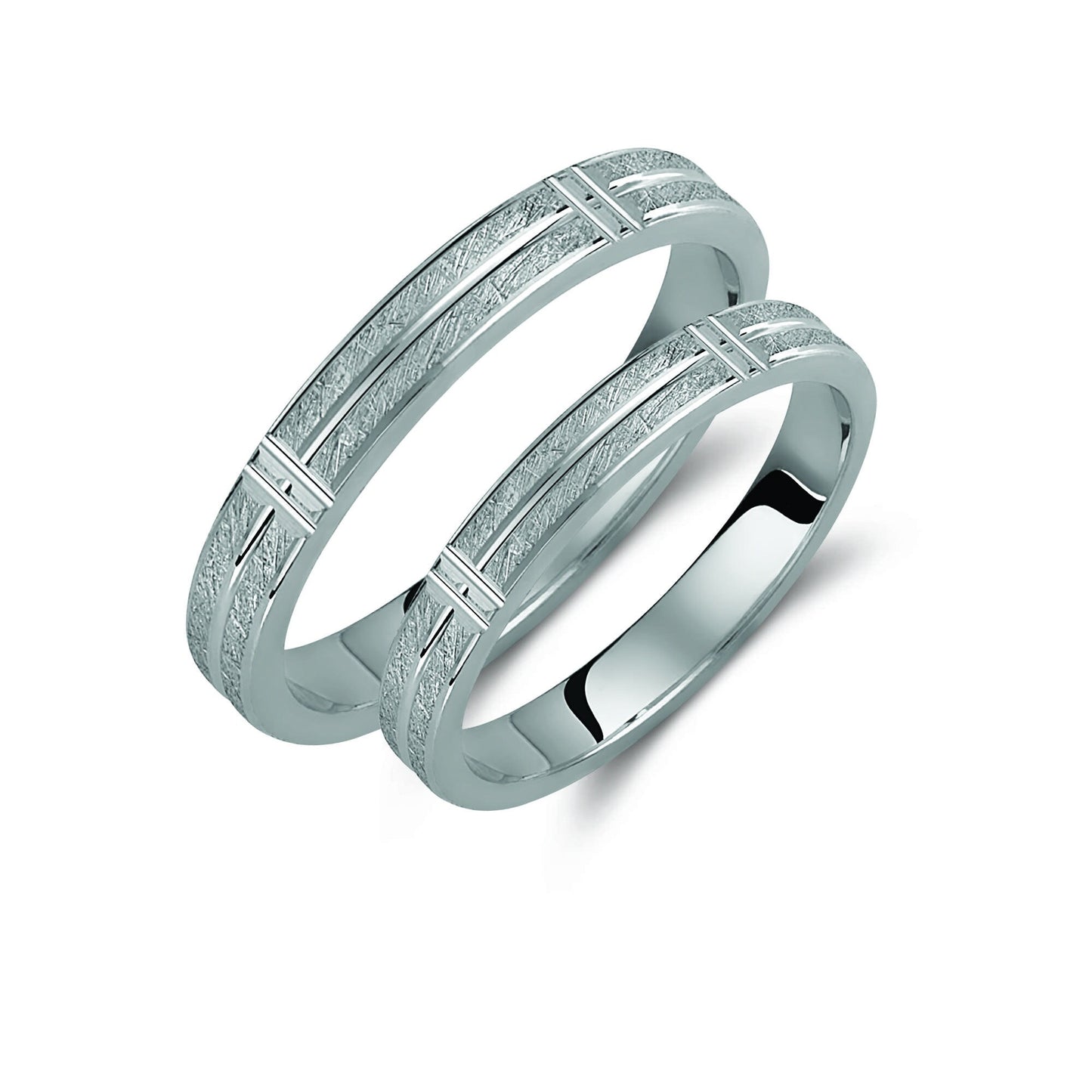 Slim Wedding Band Set, Textured Wedding Bands Set, Matching Rings, Engrave Band Ring, His and Hers Matching Wedding Bands