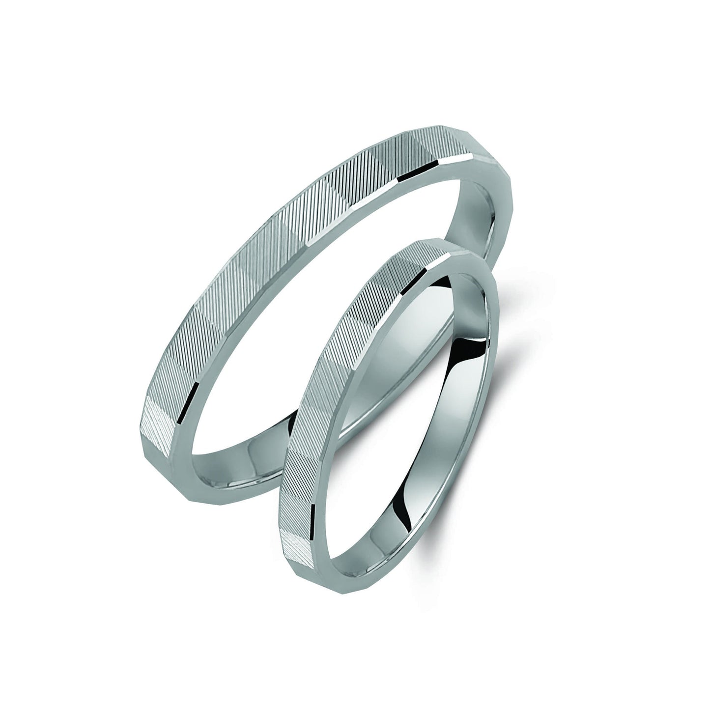 Ribbed Wedding Band Set, Wedding Bands Set, Matching Rings, Engrave Band Ring, His and Hers Matching Wedding Bands