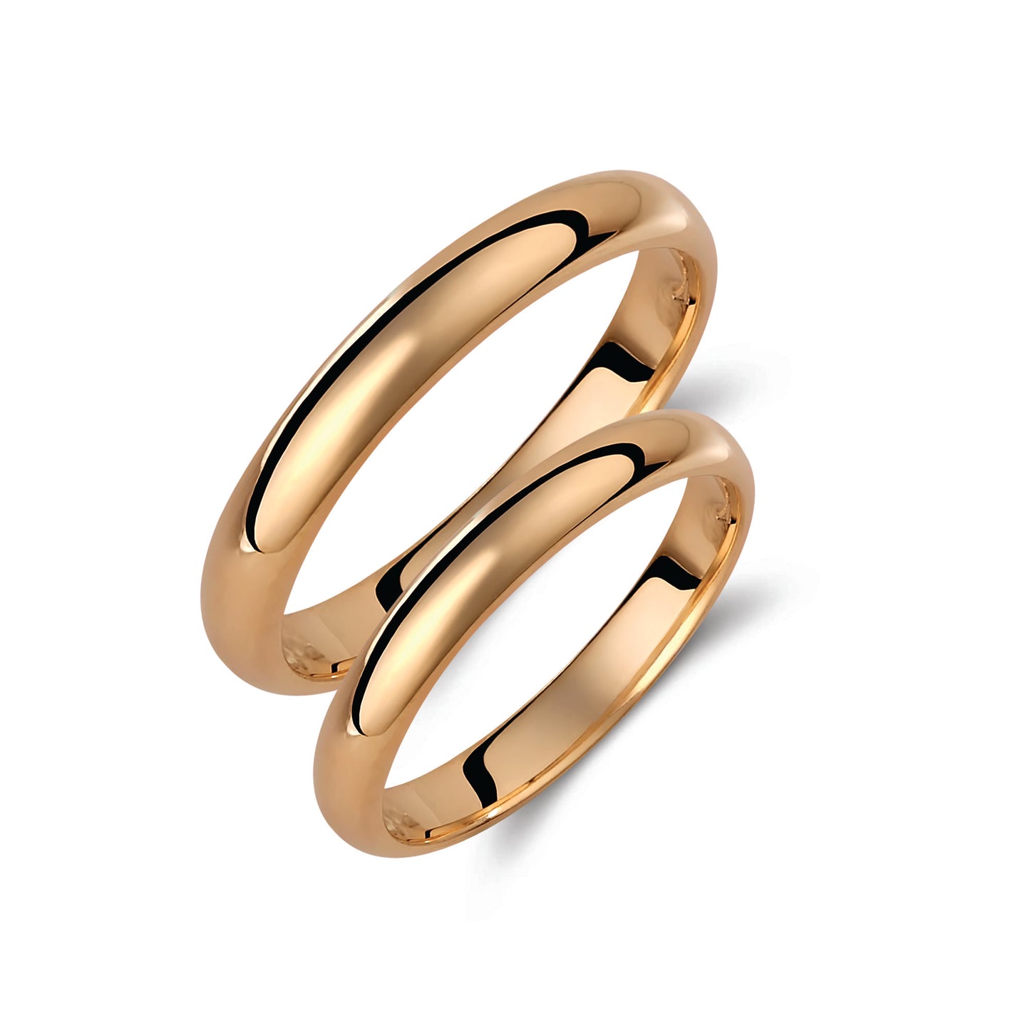Classic 3mm Wedding Band Set in 9K Solid Gold – His & Hers Rings