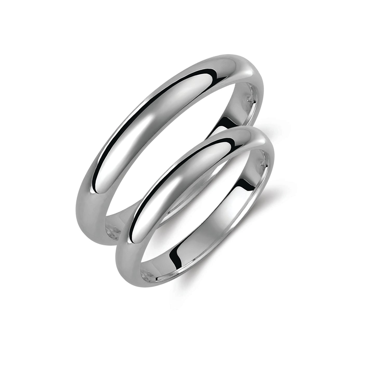 Classic 3mm Wedding Band Set in 9K Solid Gold – His & Hers Rings