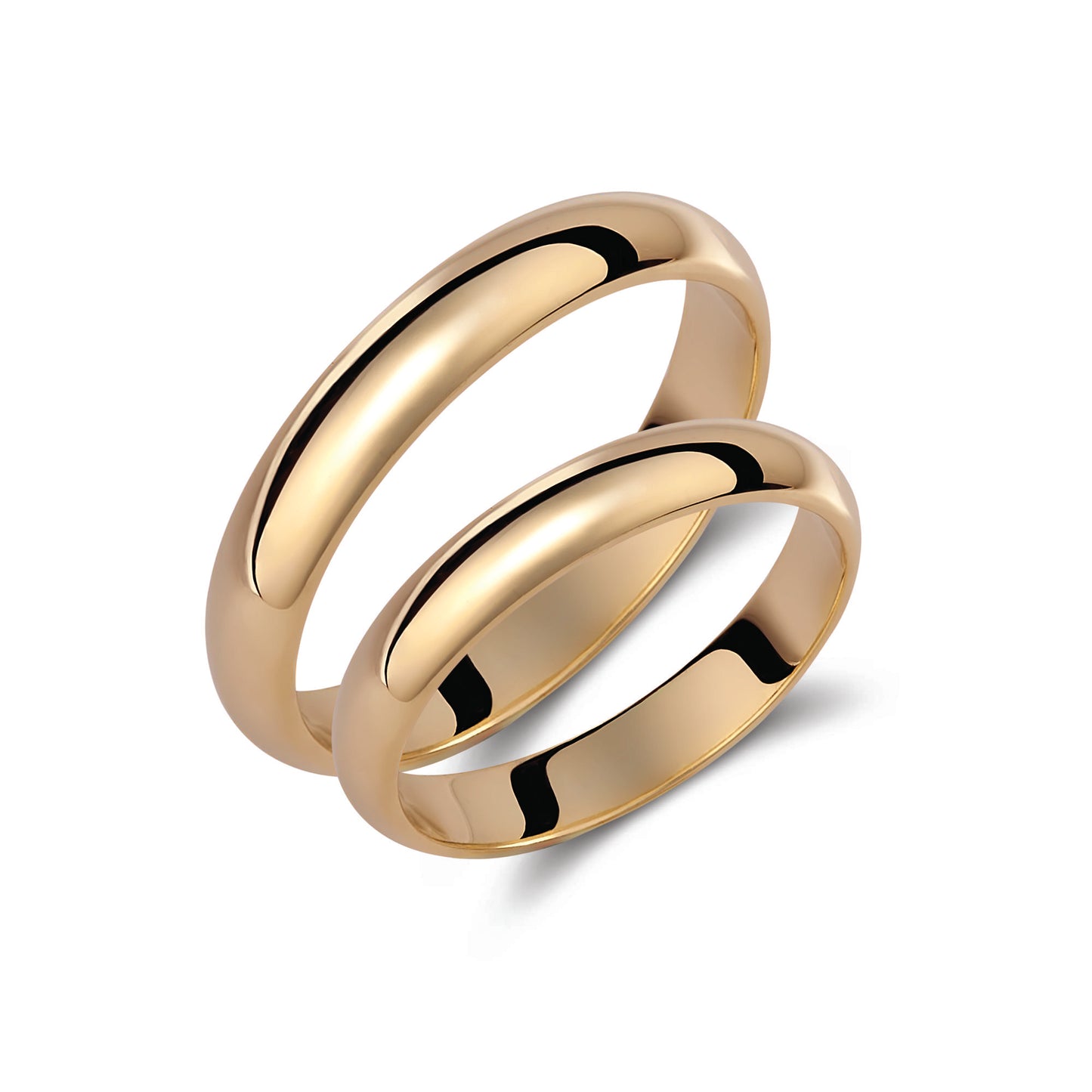 Classic 3.5mm Wedding Band Set in 9K Solid Gold – His & Hers Rings
