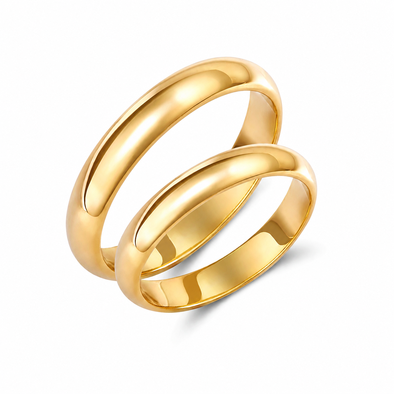 Classic 3.5mm Wedding Band Set in 9K Solid Gold – His & Hers Rings
