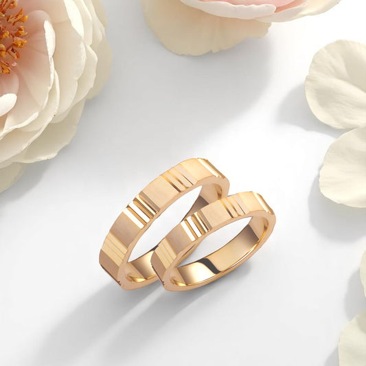 Solid Gold 4mm Wedding Bands Set