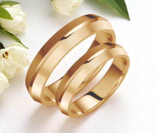 Dome 4.5mm Wedding Bands Set