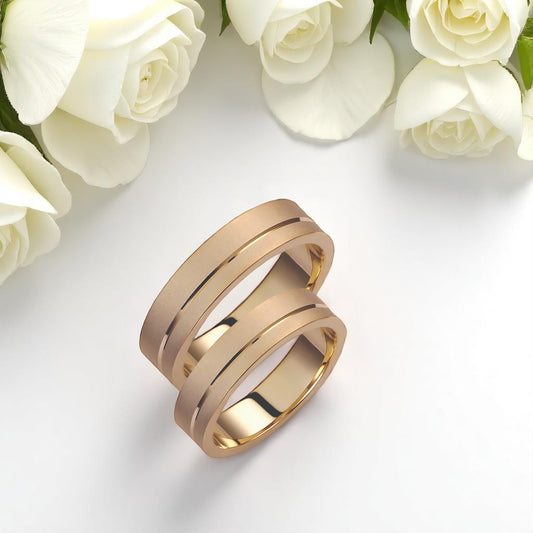 Brushed 5mm Wedding Bands Set