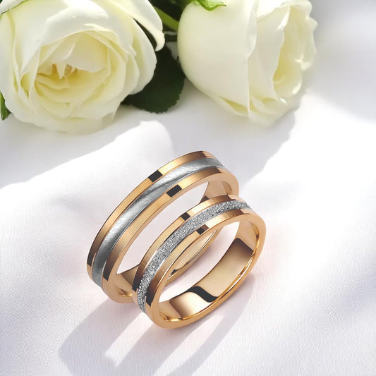 Two-Tone 4.50mm Wedding Bands Set