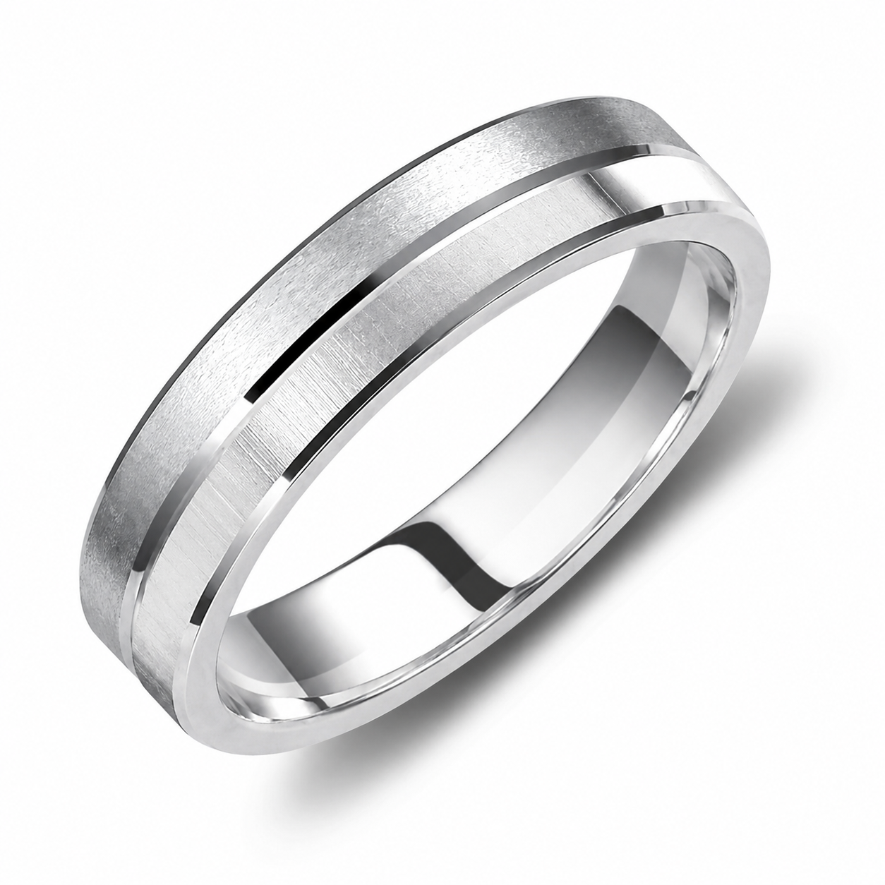 Two-Tone 5mm Wedding Bands Set