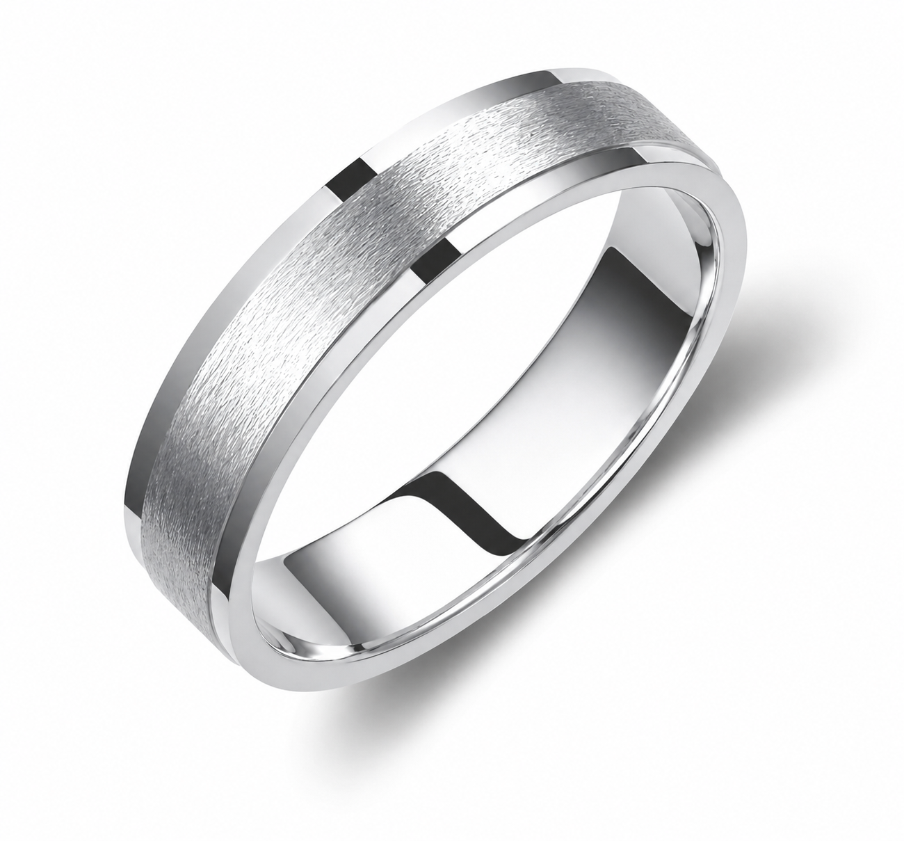 Two-Tone 5mm Wedding Bands Set