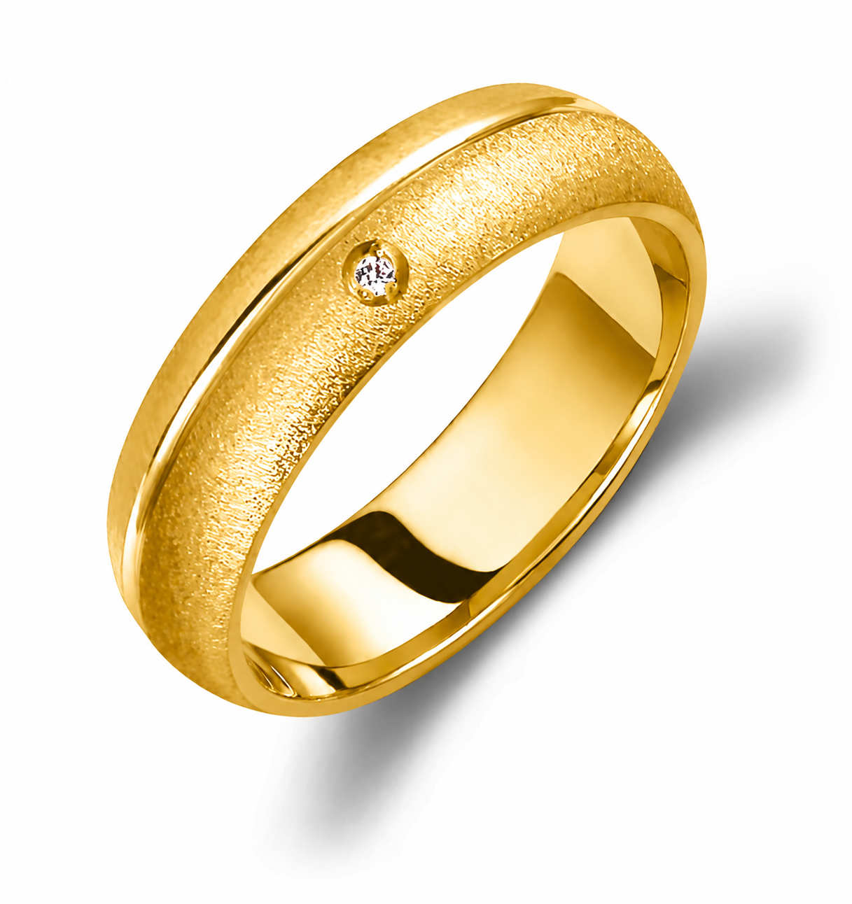 Dome Two-Tone 5.5mm Wedding Bands Set