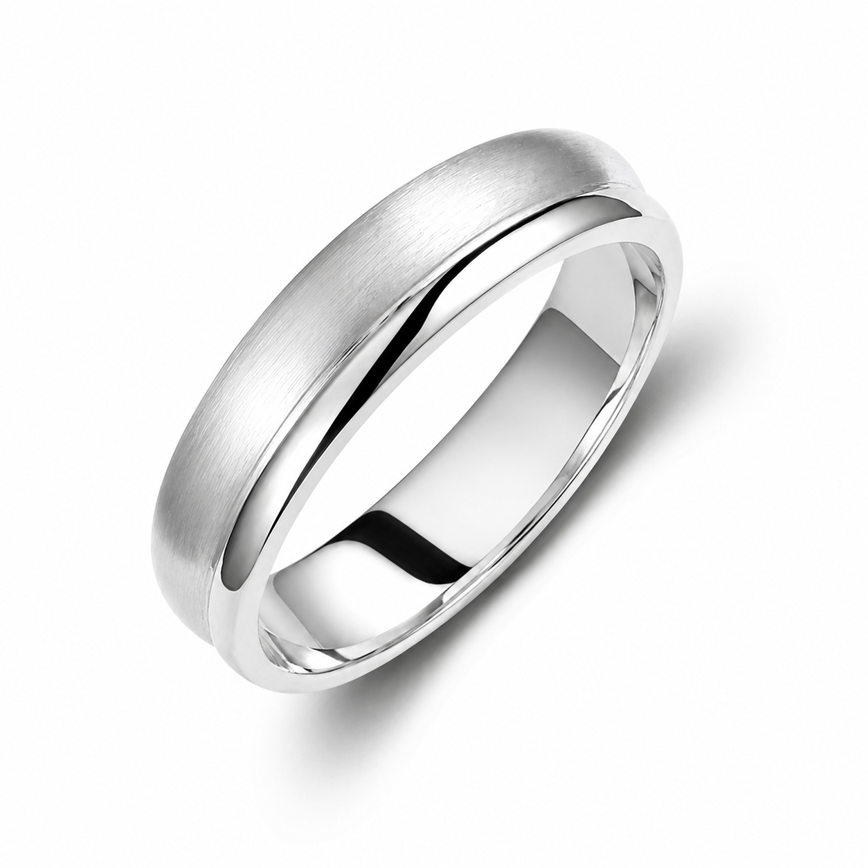 Two-Tone 5mm Wedding Bands Set with a Diamond