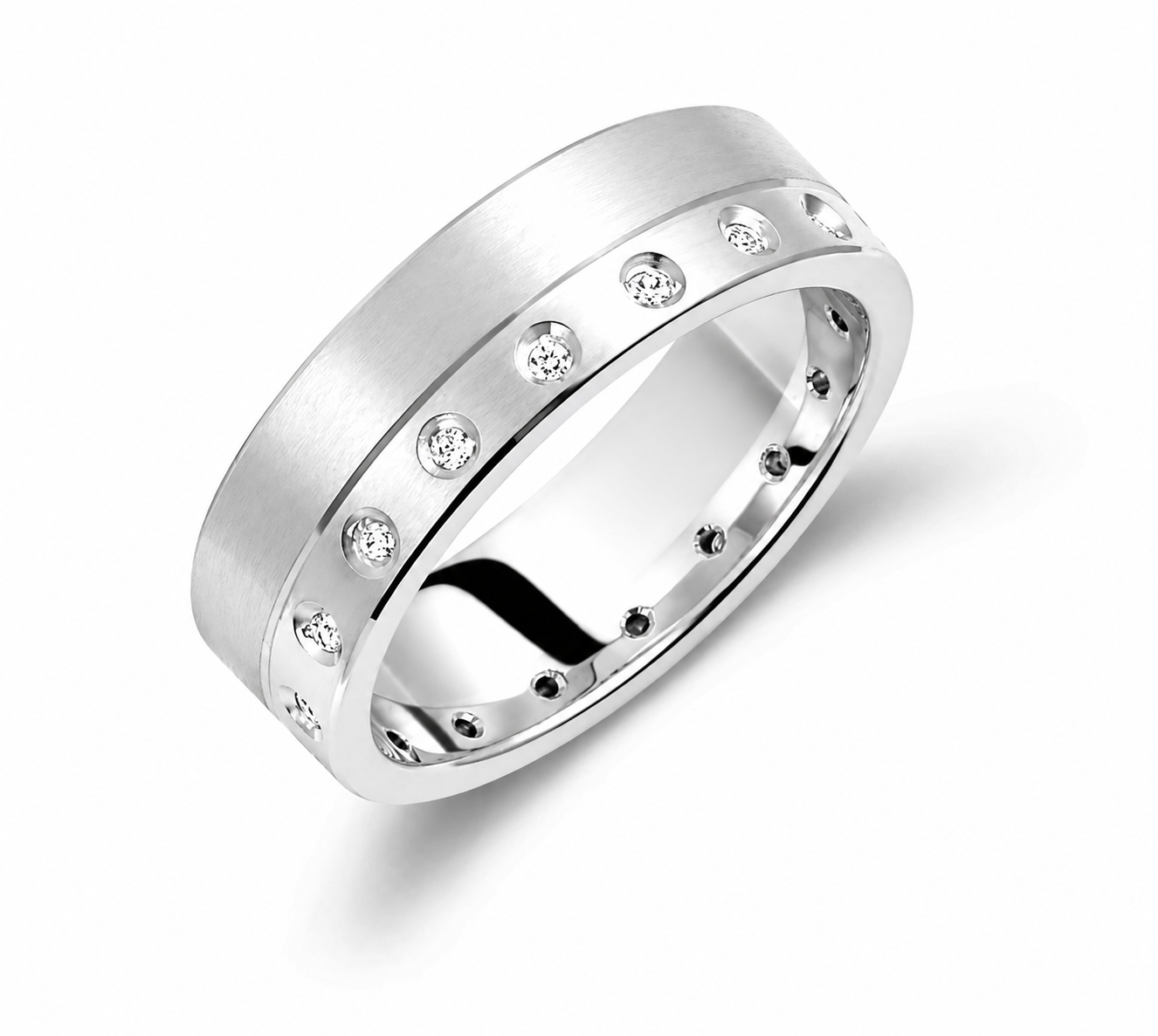 Thick Two-Tone 6.5mm Wedding Bands Set