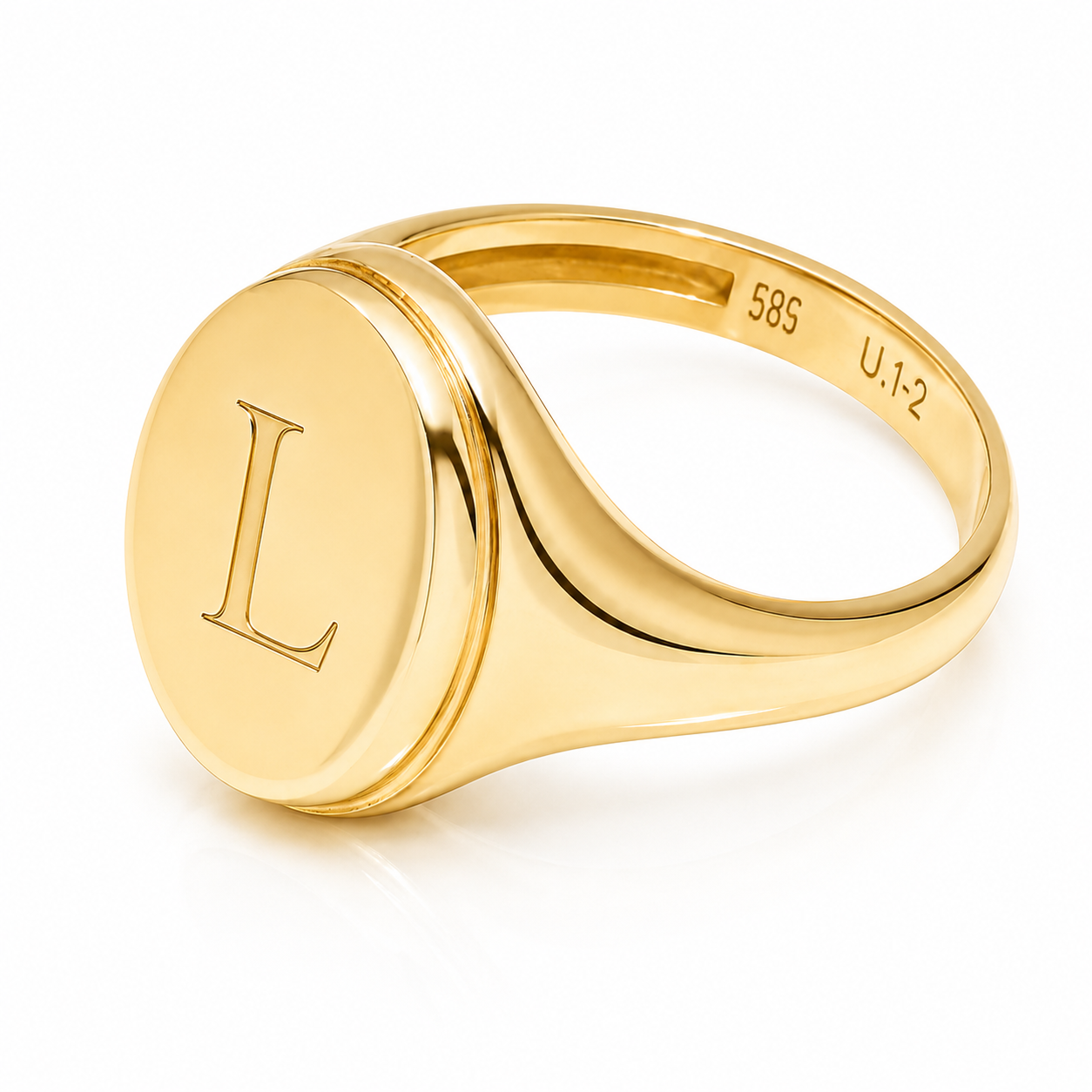 14k Gold Oval Signet Ring: Personalized Engraved Statement Jewelry