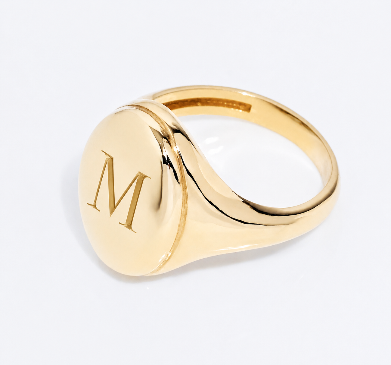14k Gold Oval Signet Ring: Personalized Engraved Statement Jewelry