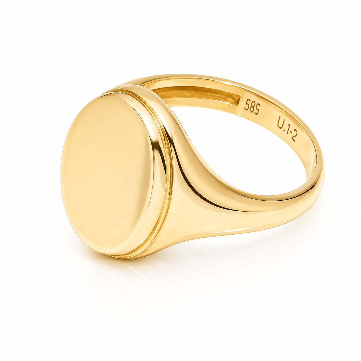 14k Gold Oval Signet Ring: Personalized Engraved Statement Jewelry