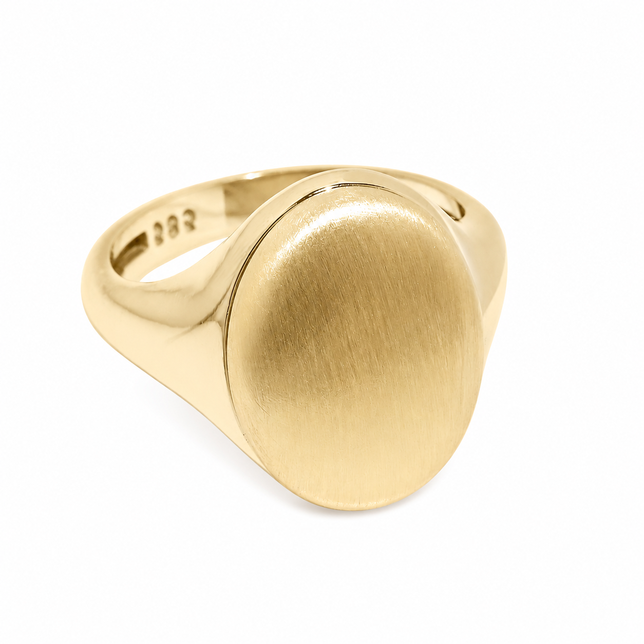 Two-Tone 14k Gold Oval Signet Ring - Custom Engraved