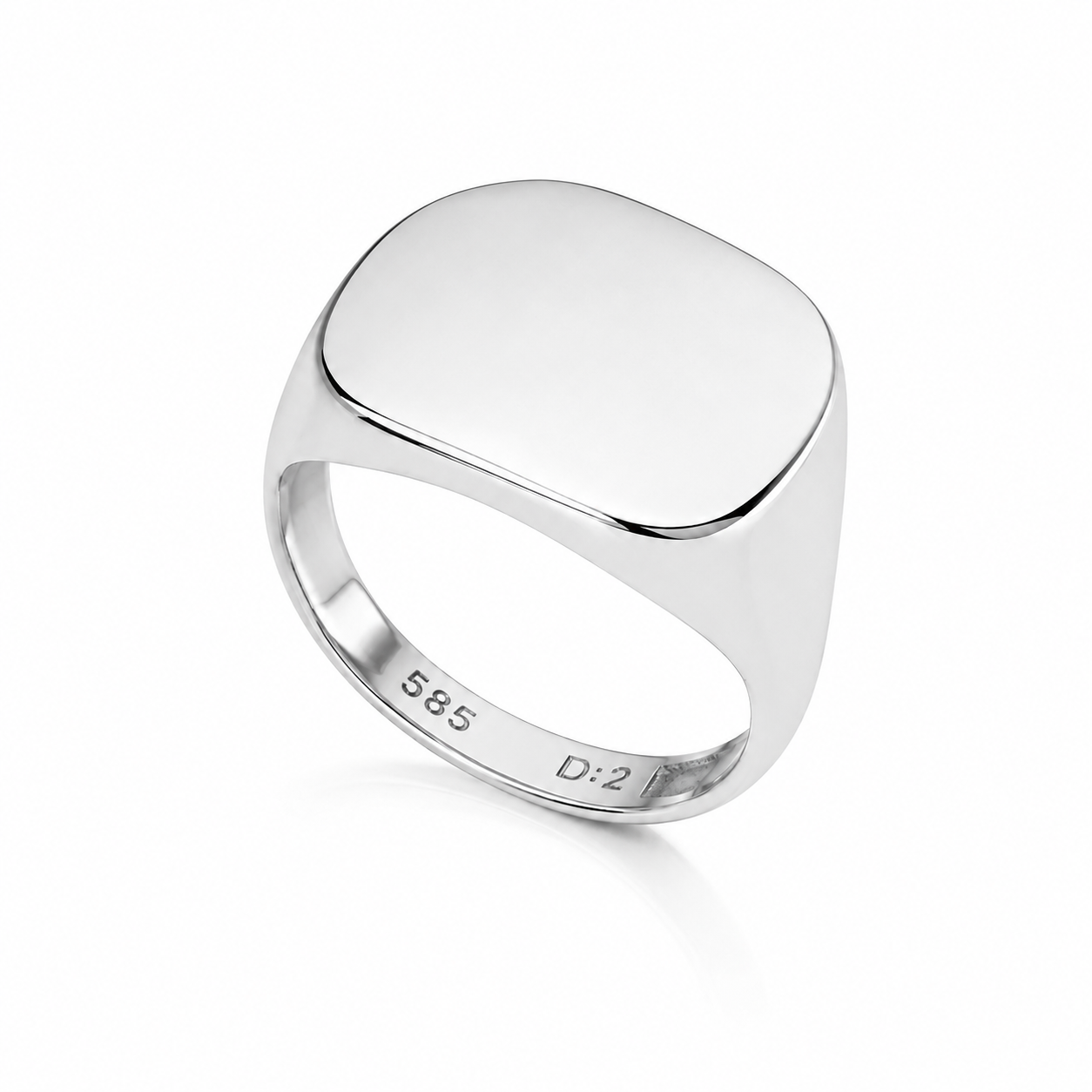 14k Solid Gold Square Signet Ring: Engravable Personalized Jewelry