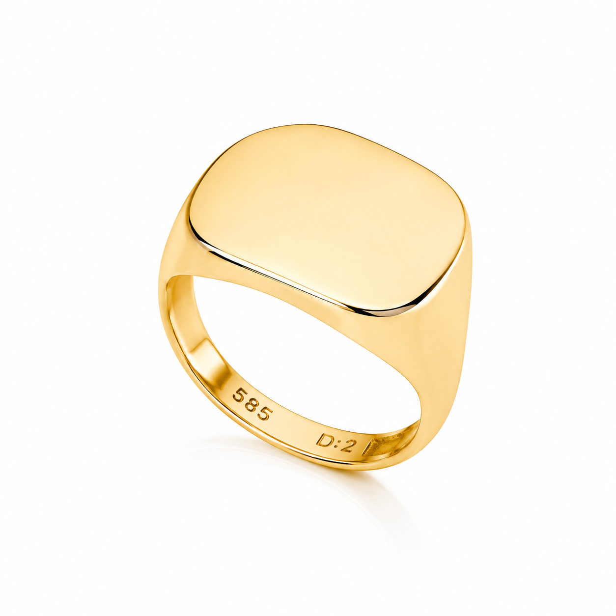 14k Solid Gold Square Signet Ring: Engravable Personalized Jewelry