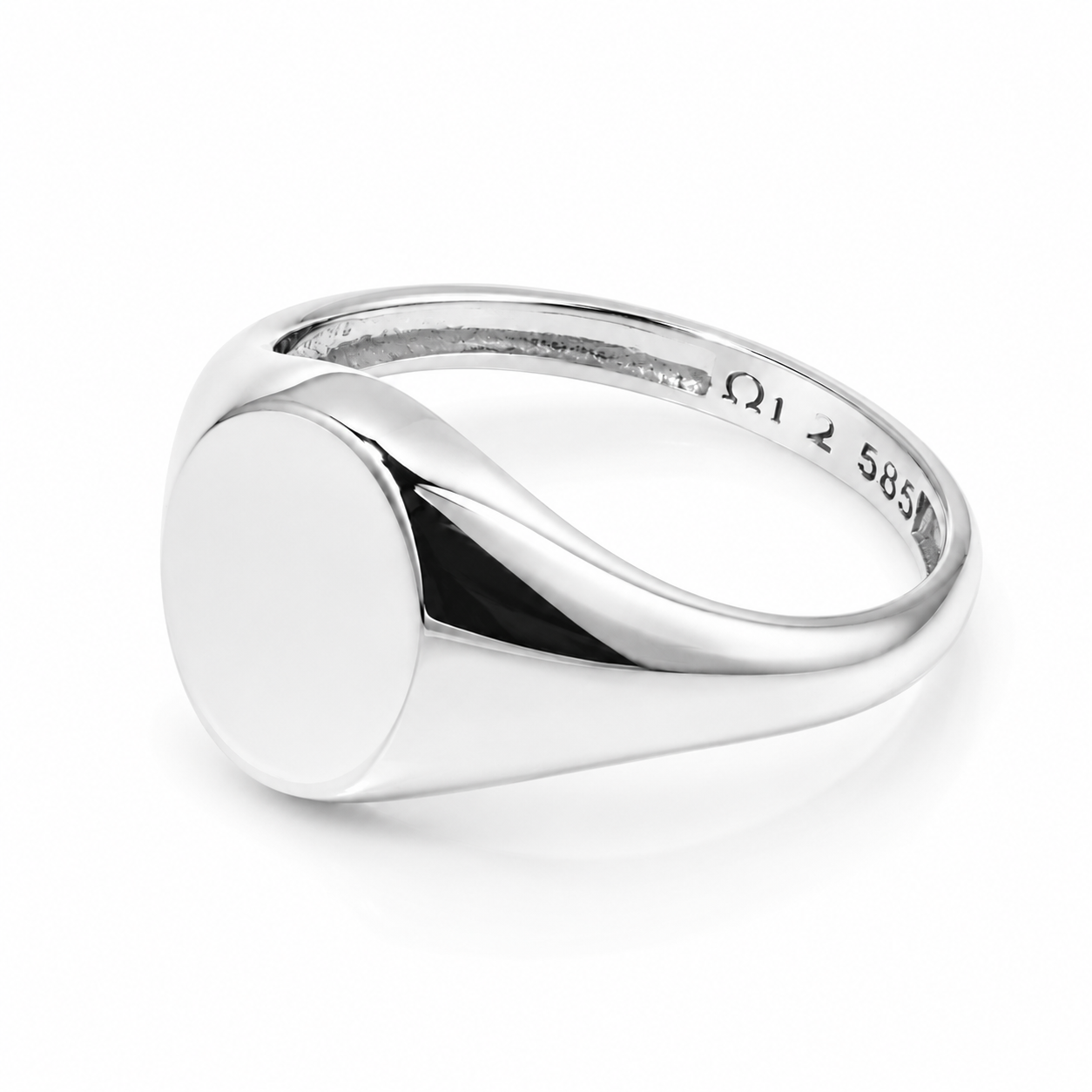 14k Solid Gold Initial Signet Ring - Personalized Engraved Ring