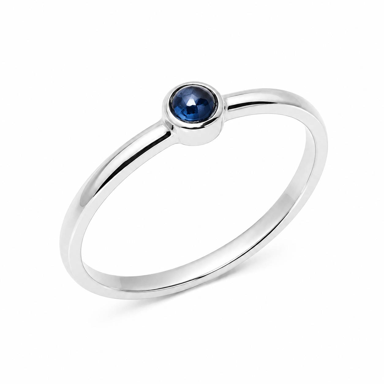 14K Solid Gold Sapphire Ring: September Birthstone Promise Ring