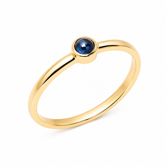14K Solid Gold Sapphire Ring: September Birthstone Promise Ring