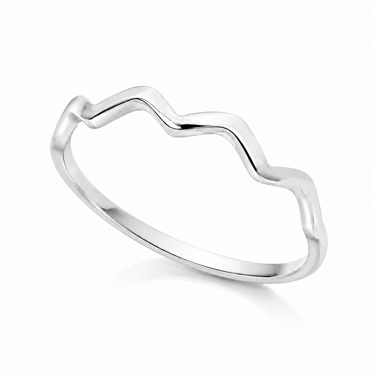 Flat Wavy Ring in 14K Gold