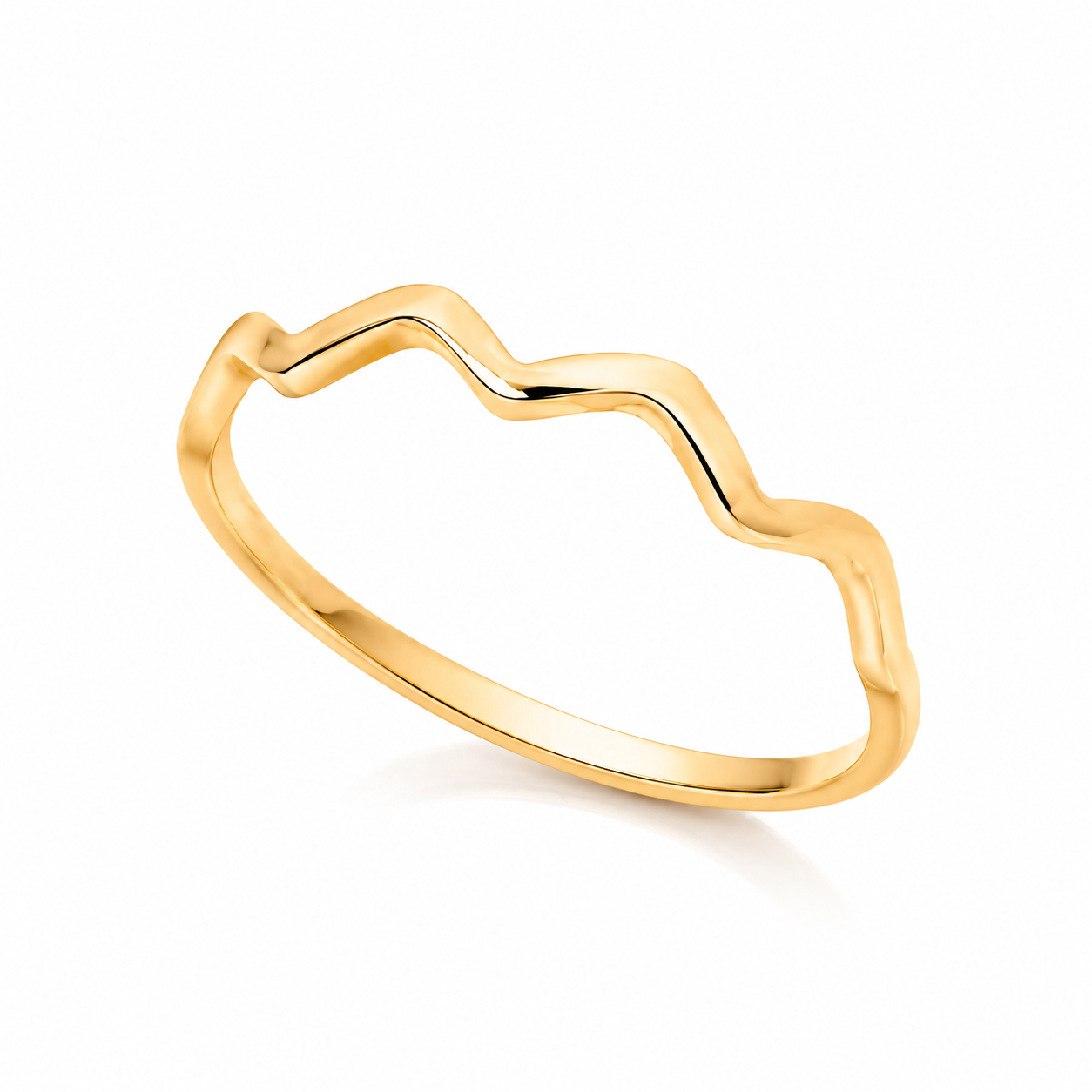 Flat Wavy Ring in 14K Gold