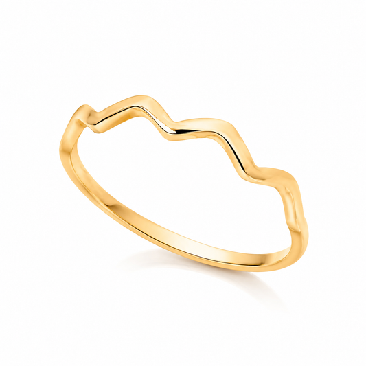 Flat Wavy Ring in 14K Gold